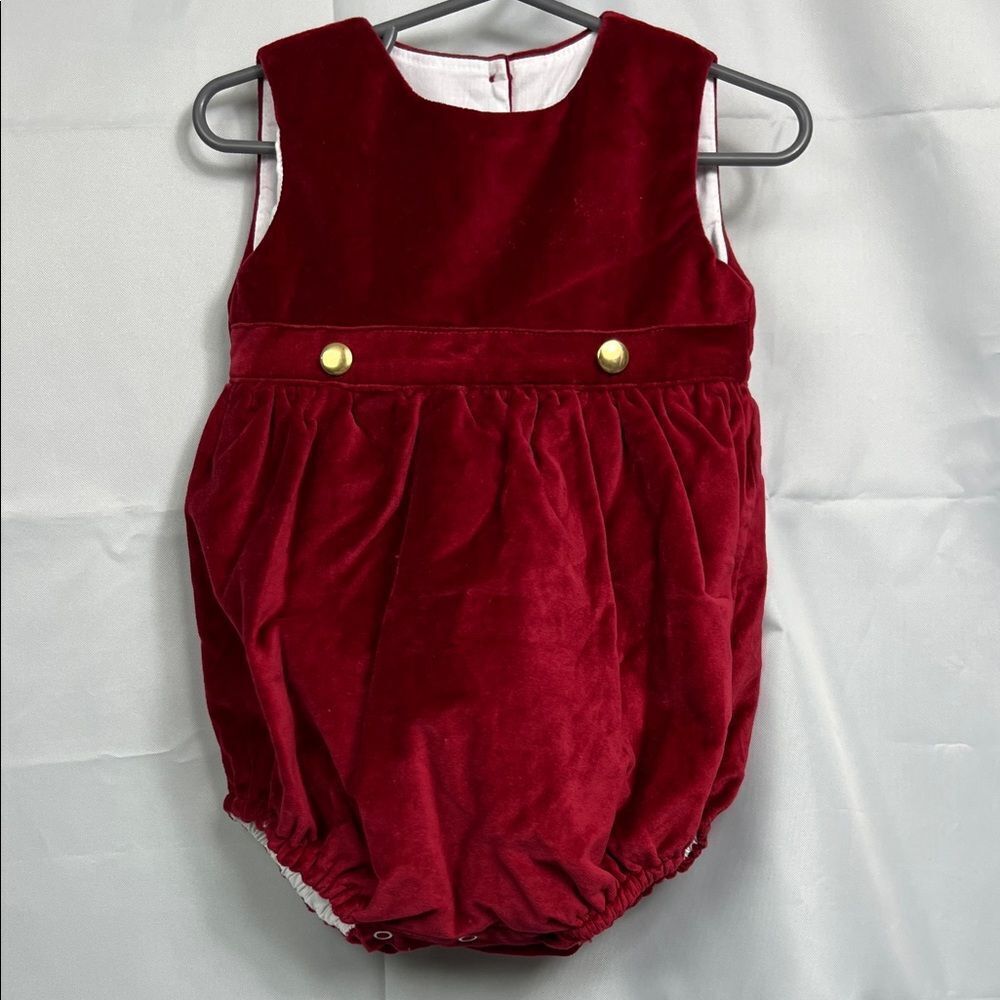 Sal & Pimenta Red Velvet bubble Romper size 18 months